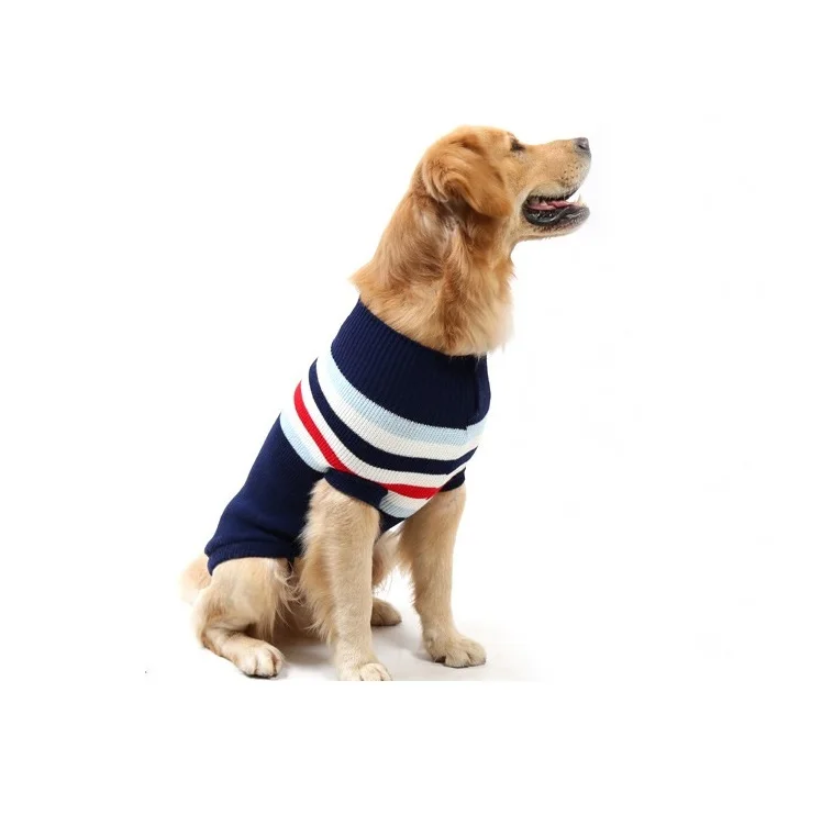 

High End Quality Dog Sweater With Stripes Coat Pet Clothing Customized Pet Clothing Pet Warm Fashion Clothing