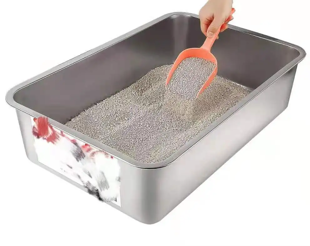 

Hot Sale Manufacturer Stainless Steel Litter Box For Cat Dog Pet Litter Box