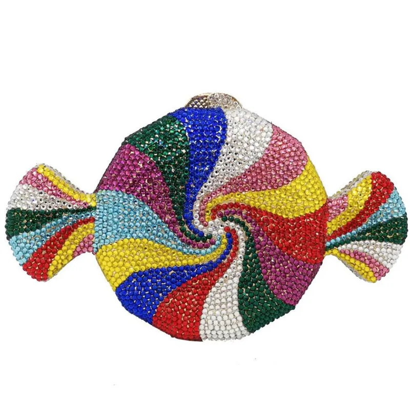 

Luxury fashion wedding party small bridal diamond evening bag rhinestone new candy shaped clutch purse, Red, red/silver, silver/yellow, colorful