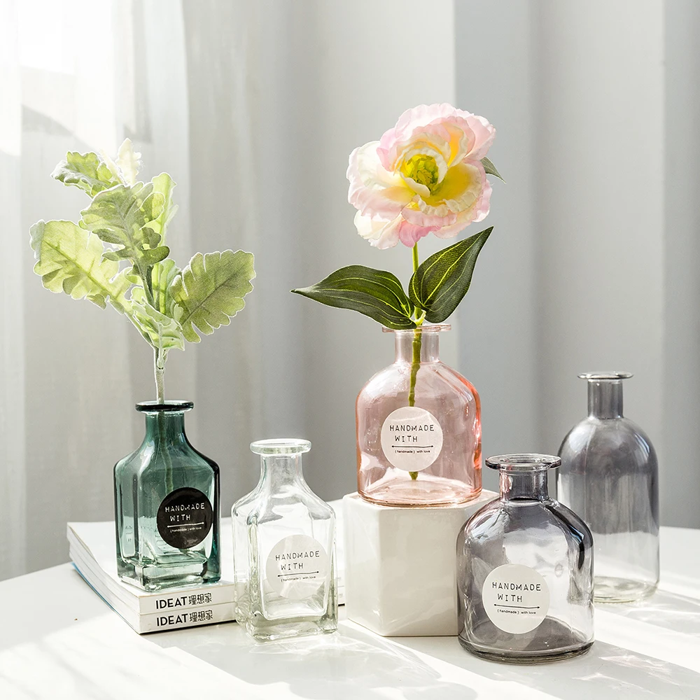 

Europe Nordic Glass Vase European Decoration Home Flower Vase Flower Arrangement Hydroponic Tabletop Vase For Flowers Decoration