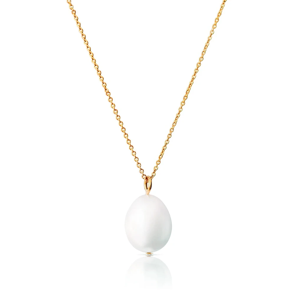 

Dainty Freshwater Pearl Drop Pendant Necklace Elegant 14k Gold Filled Layering Chain Necklace for Women