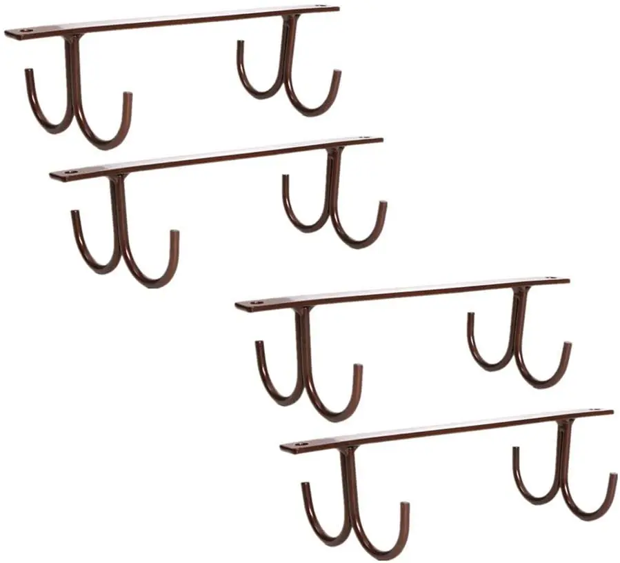 

ORR109 Bronze Mug Rack Under Cabinet Vintage Mug Display Hooks Cup Holder, Brown
