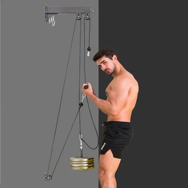 

Wholesale DIY Wall pulley Fitness Muscle Trainer Steel Pulley Cable Machine Attachment Triceps Biceps Pulley System, Black