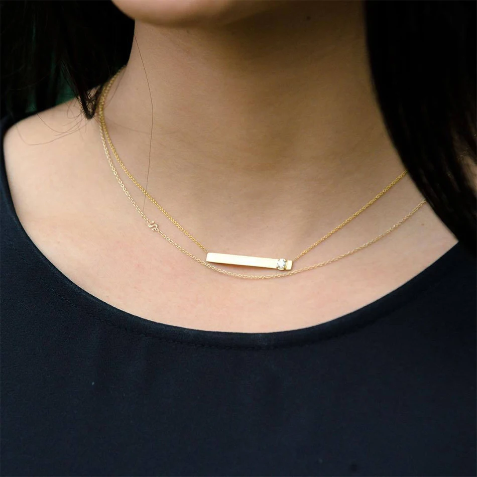 

new arrival necklace 925 sterling silver jewelry minimalist 18k gold plated nameplate pendant necklace
