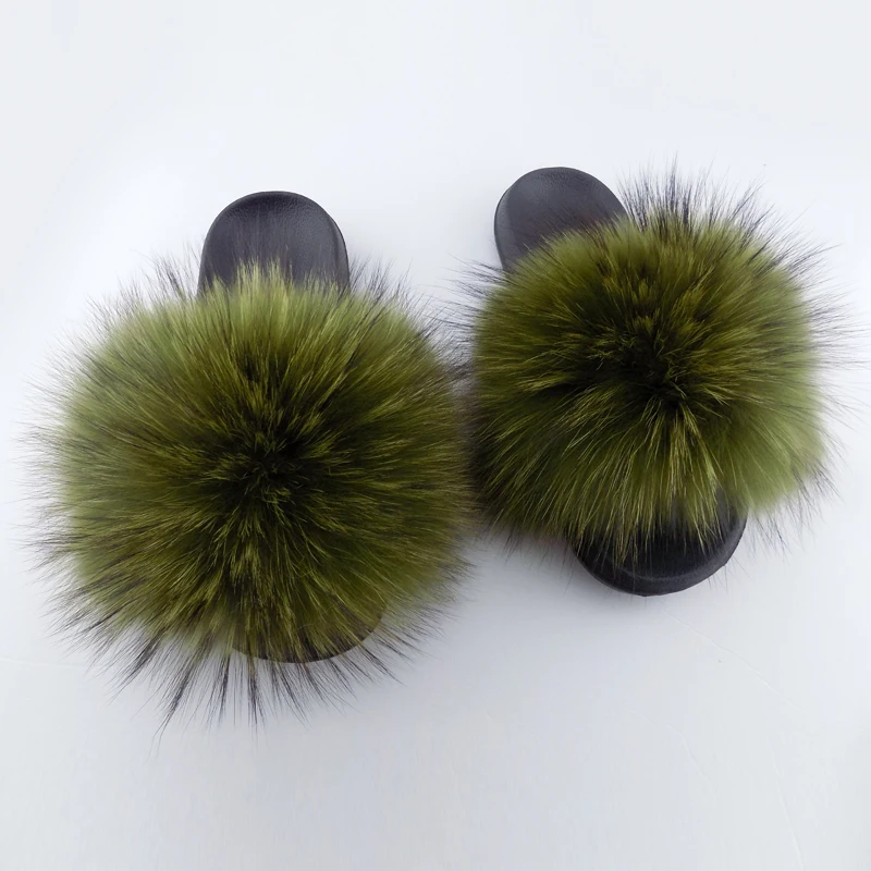 

2021 fluffy fur slide sandal fur slippers women real fur sandals, Red,blue ,green ,orange ,brown