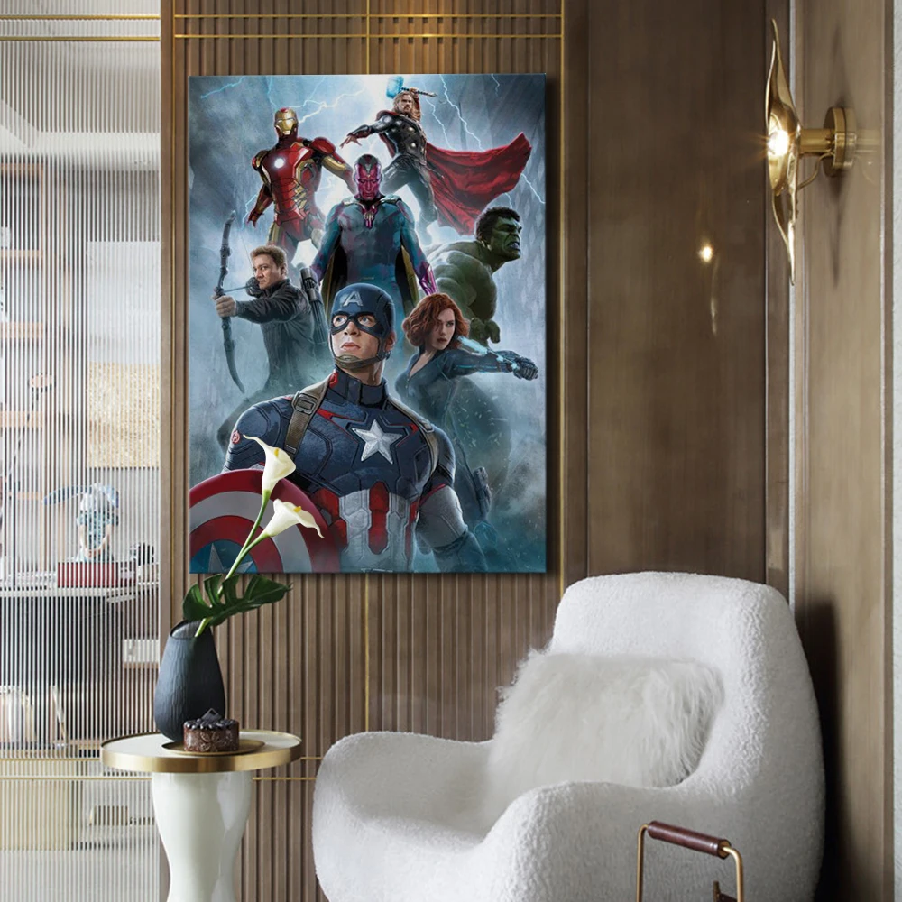 Image des super héros The Avengers de Marvel imprimée sur toile et