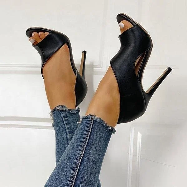 

XLL 2021 heels ladies summer thin heels open toes shoes fish mouth women high heel shoes, As picture or customized color