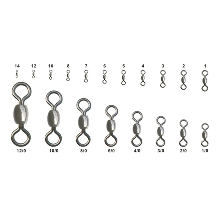 Newbility 100pcs/bag Crane Swivel Connector Copper Fishing Accessories Set Tackle Snap Pesca