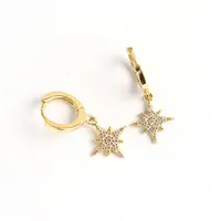 

fashion 925 sterling silver cz paved starburst earrings mini hoop earrings for women jewelry