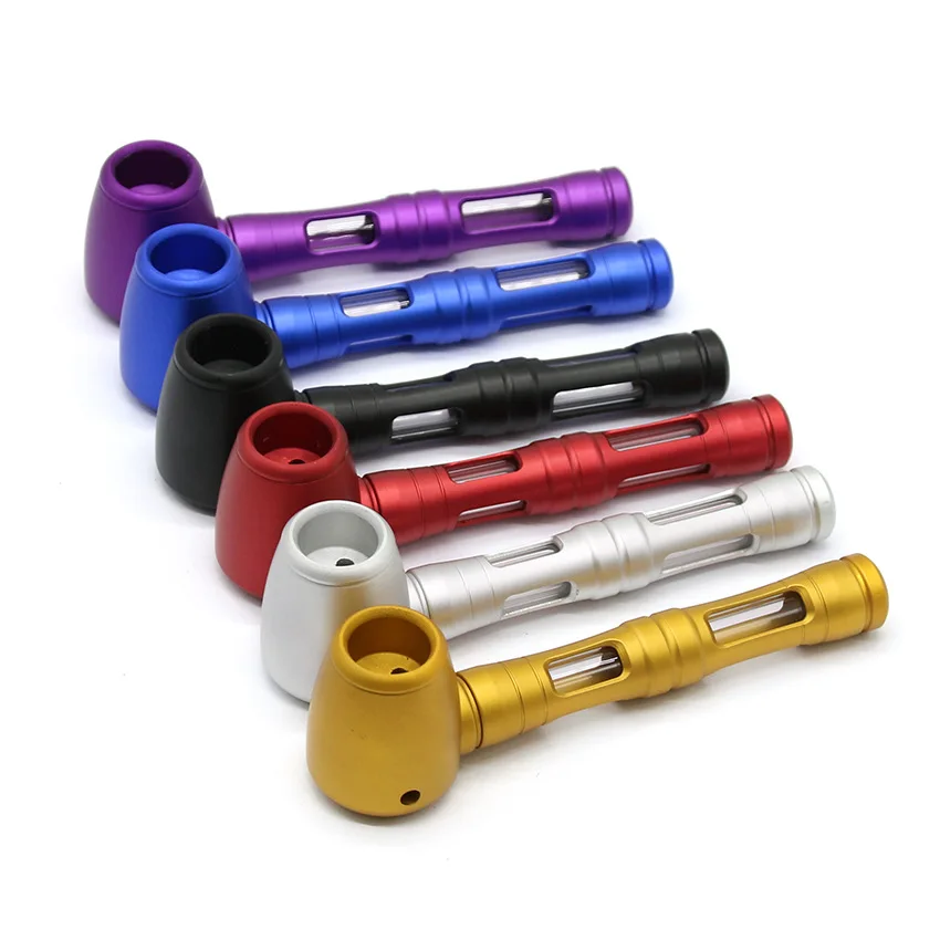 

New Arrival Glass Tobacco Pipe Wholesale Mini Creative Mix Color Aluminum alloy Smoking Pipe Tobacco Pipe, Customized color