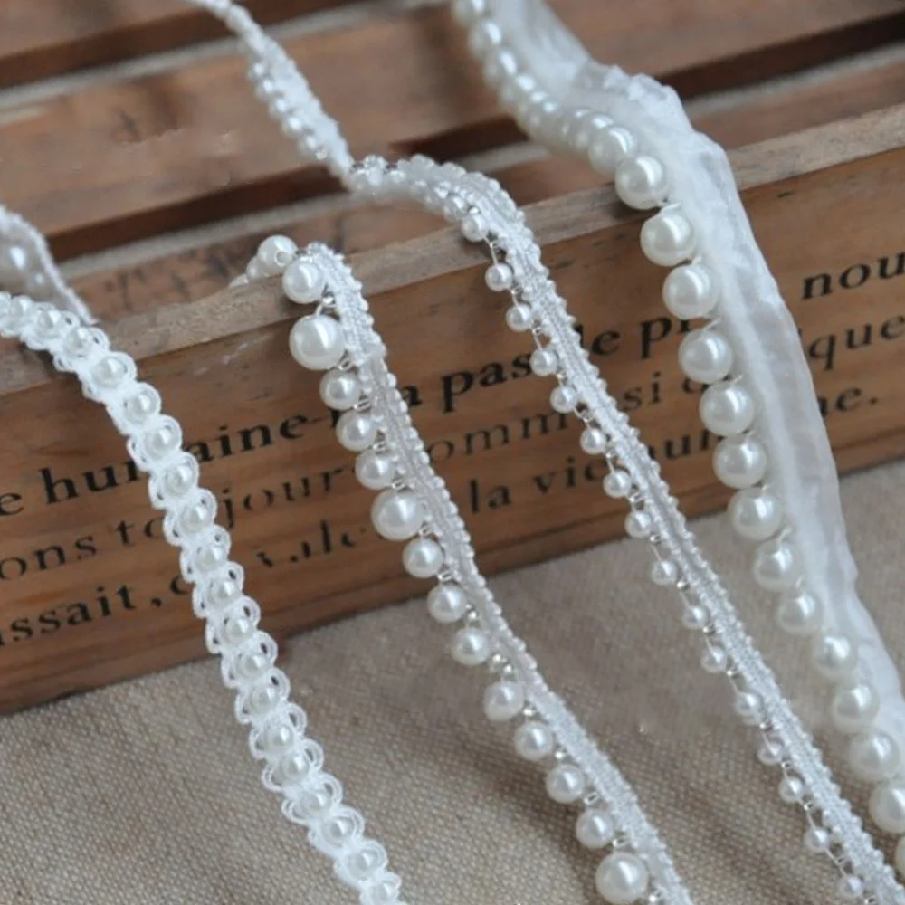 

Lot Stock New Design Fashion Style 1.5CM White Various Styles Mesh Beaded Lace Trim