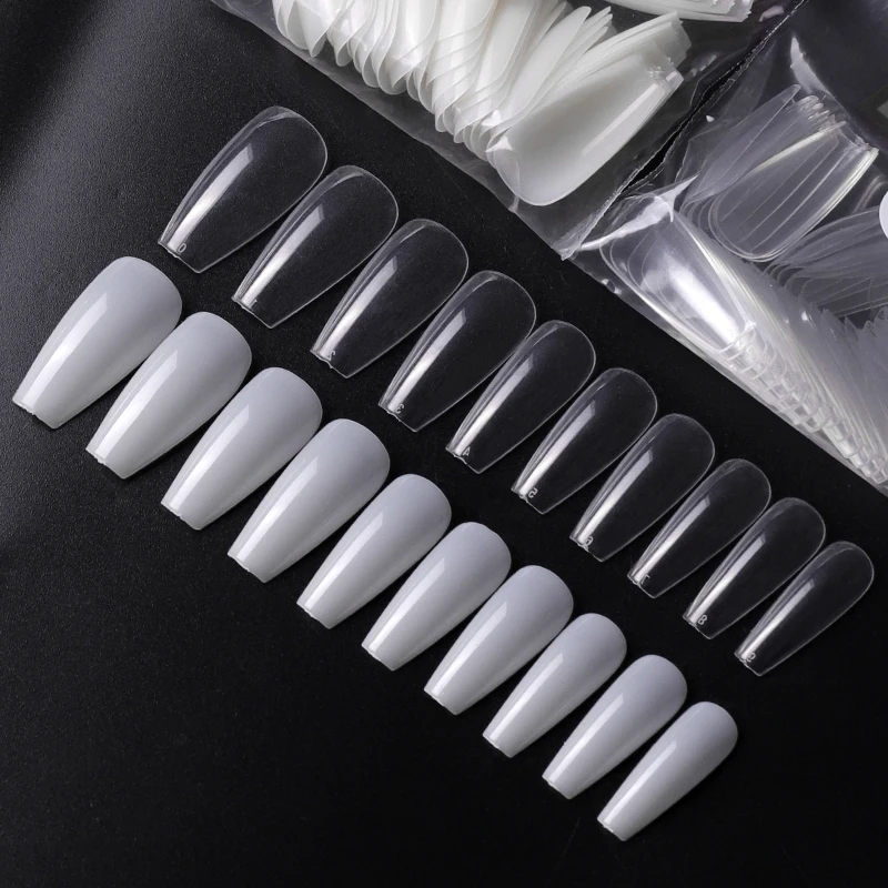 

500pcs Ballerina Design Professional Artificial Natural Transparent False Nail Tips Full Cover Nails Manicure Tools