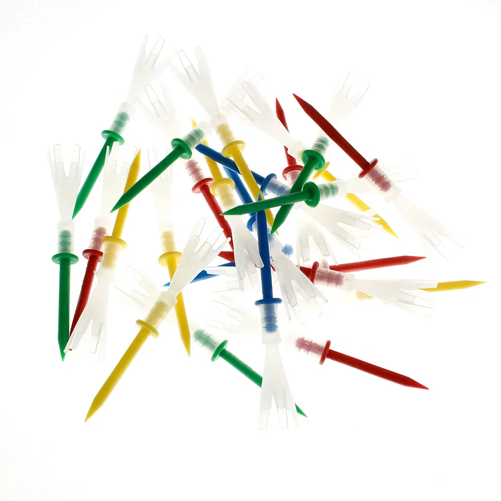 

12 Pieces/Pack 6 Prong Golf Tees Plastic 70 83 MM Less Friction 2 3/4, 3 1/4 Inch Yard Supplies Accessories, Red, yellow, green, blue