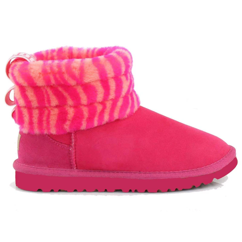 
Wholesale ladies New Waterproof Genuine Sheepskin Snow Boots Kid Women Classic Shoes Winter Ribbon Wool Fur Uggh Boots For Women 