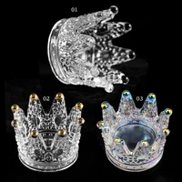 

3 Colors Crown Shape Nail Brush Holder Display & Glass Nail Cup