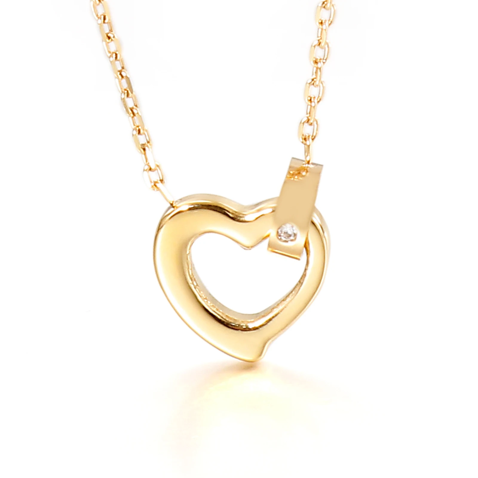 

Trendy Stainless Steel love heart pendant necklace women holiday gift Pendant Necklace, Gold/rose gold/steel