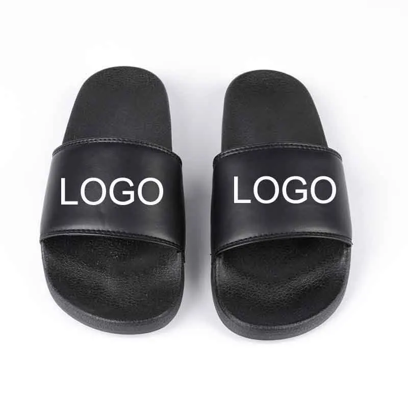 

YT Wholesale men's slippers new summer beach sandals custom logo slippers EVA for men, Black