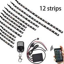 12 шт. премьер мотоцикл LED 18 многоцветный Изменение неоновый Underglow освещение комплект с музыка контроллер