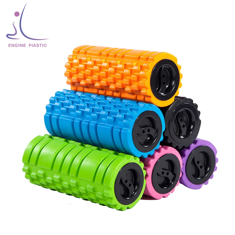 

Custom multicolor eva hollow foam roller with cap, Customized