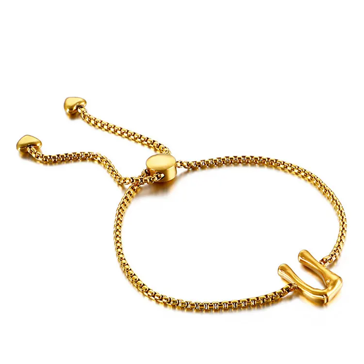 

Unique 26 Letter Word Gold Plated Initial Bracelet