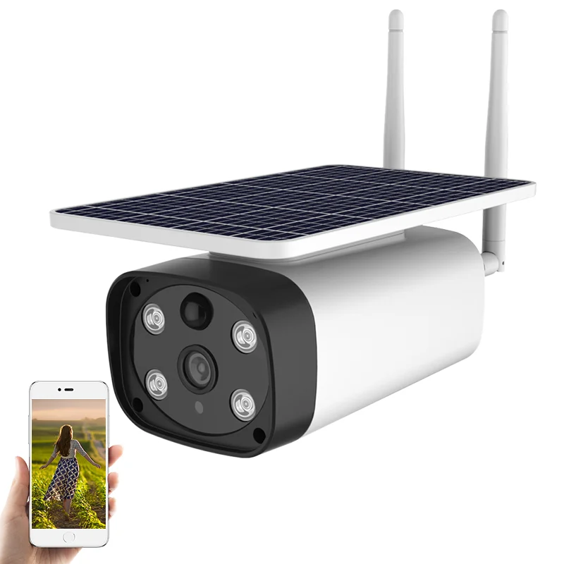 

VESAFE Solar Panel Rechargeable Battery Bullet PIR Motion Camera Outdoor Solar Security Camera 1080P Wireless 4G Camera