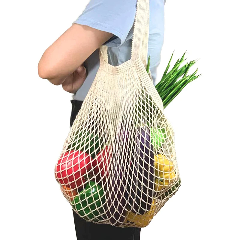 

Eco Friendly Reusable Colorful Net Crochet String Shopping Bag Grocery Market Net Bag Cotton Mesh Bags for Fruit Vegetable