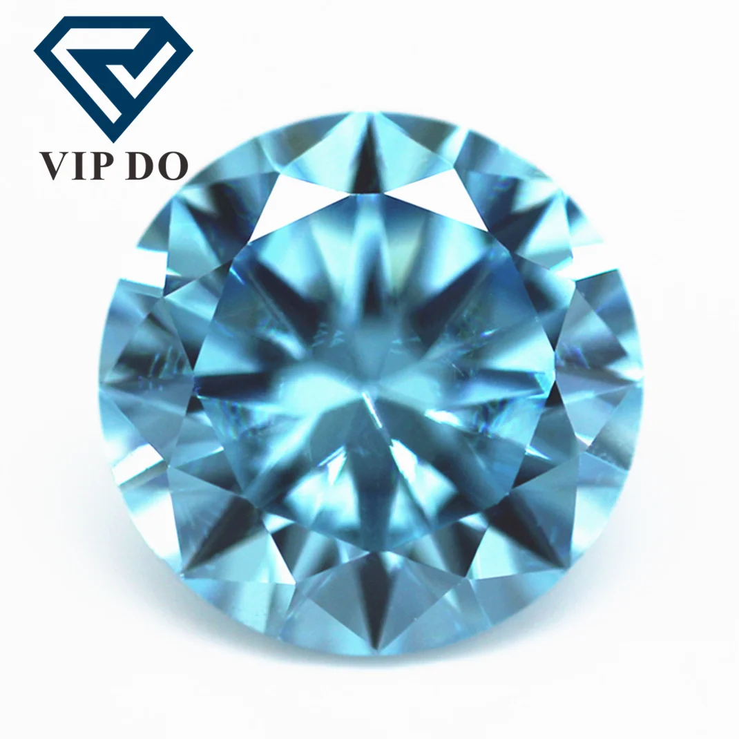 

The factory wholesale round shape aquamarine color cubic zirconia loose stone artificial gems 0.8-16mm synthetic CZ diamond