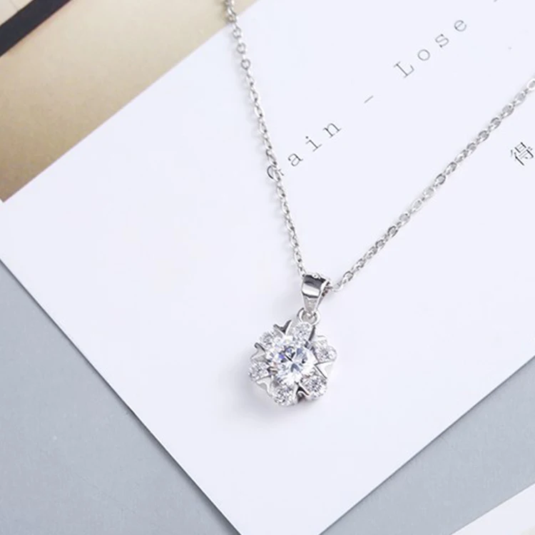 

New Type Womens Jewlery 925 Silver Cubic Zirconia Chain Necklace