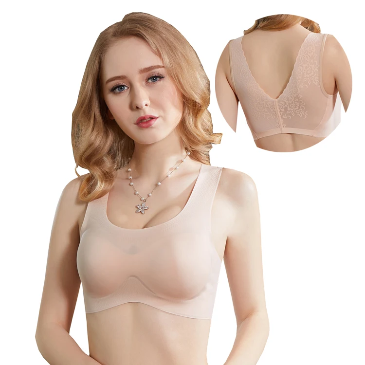 

women lace sexy lingerie underwear seamless wireless Yoga Sports bra, Black, skin color, grey