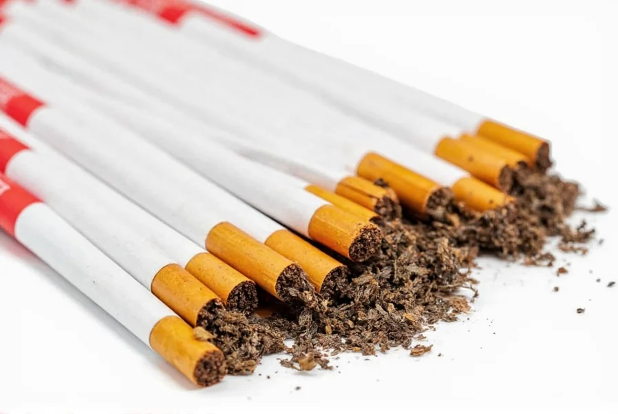 Close-up of clove cigarettes showing the distinctive reddish-brown color and visible clove particles in the tobacco blend