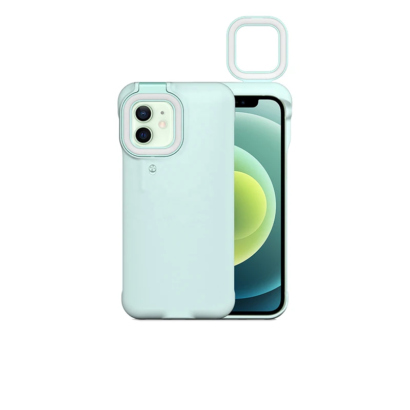 

Dropshipping Led Ring Flash Universal Selfie Light Portable Light Up Foldable Phone Cases Ring Light For Iphone 11 12, White green