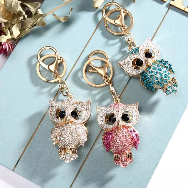 

2023 Hot Selling Fashion Metal Keychain Animal Bling Keychain Diamond Rhinestone Cute Keychains