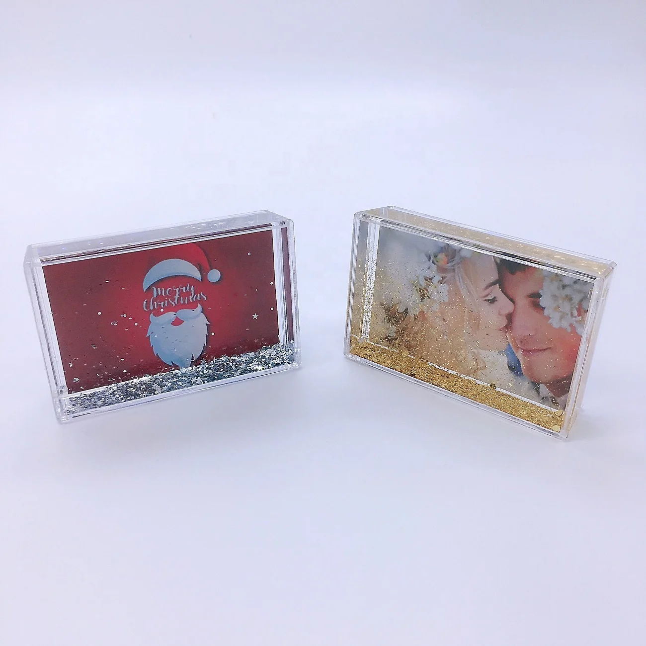 

Factory custom promotional instax mini glitter snow frame acrylic plastic liquid glitter picture frames