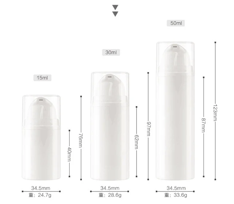 

Source manufacturer airless pump bottle 30 ml 5/10/15/50ML white Vacuum bottles