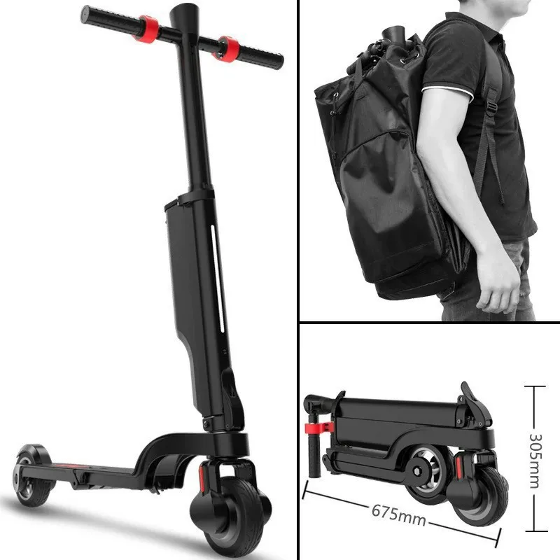 

New mini folding electric scooter adult small lithium battery balance car sharing electric scooter with speaker, Black