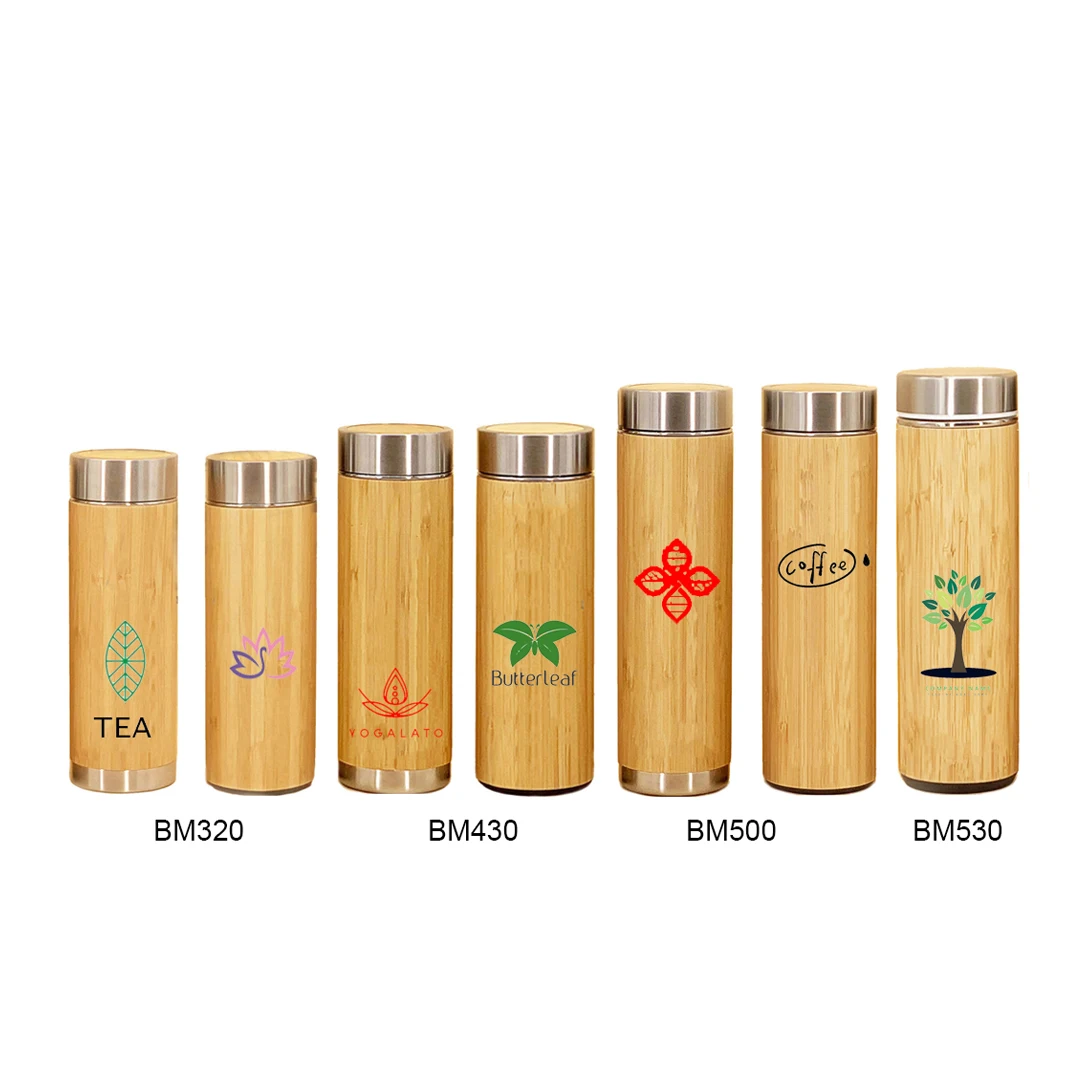 

450ml 500ml keep cold keep hot bamboo lid water bottles thermos with bamboo top