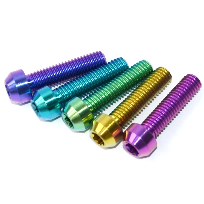 

Colorful Grade 5  titanium motorcycle screws with torx, Natrual color