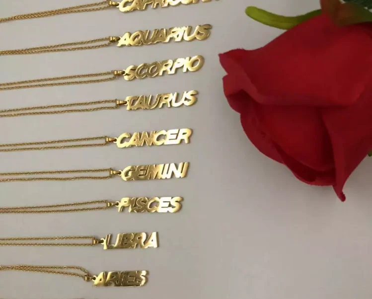 

Hot sale Gold Plated cz Horoscope zodiac pendant necklace from professional jewelry factory