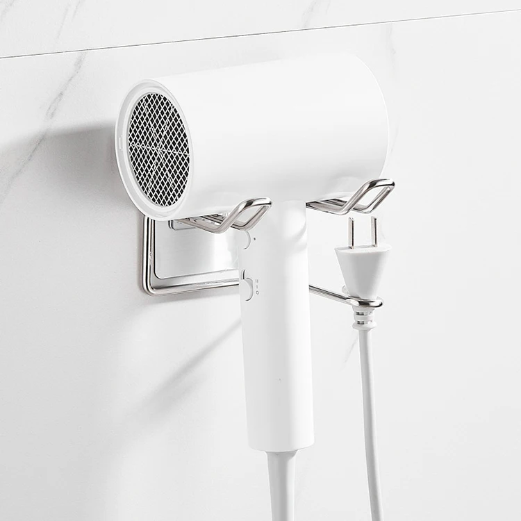 

High quality stainless steel hair dryer shelf bathroom self adhesive wall mounted hair dryer holder, Silver,black