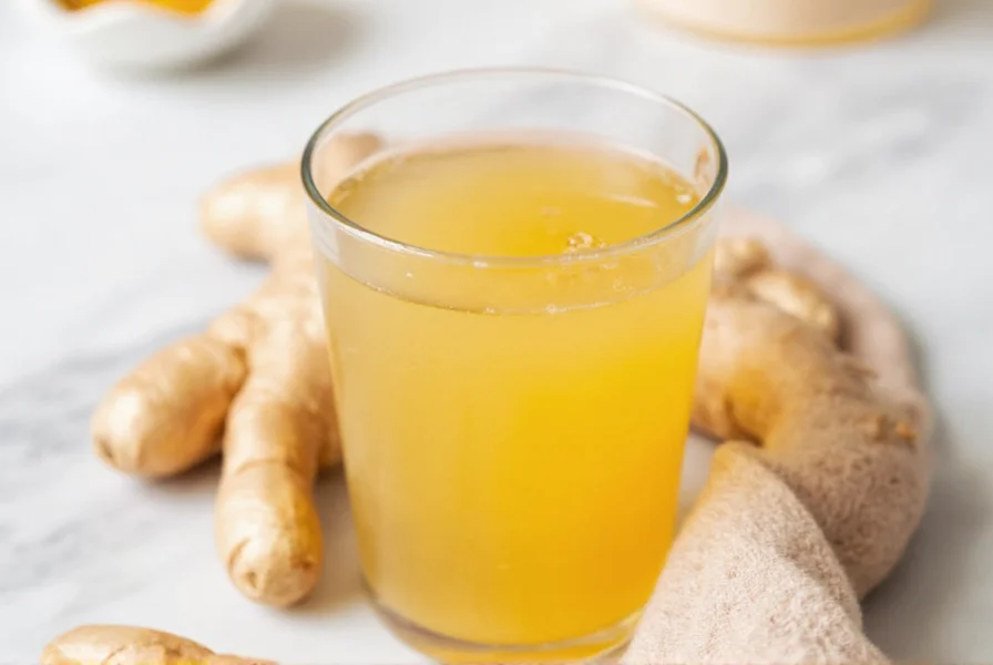 Fresh ginger root being peeled and chopped on wooden cutting board with lemon and honey