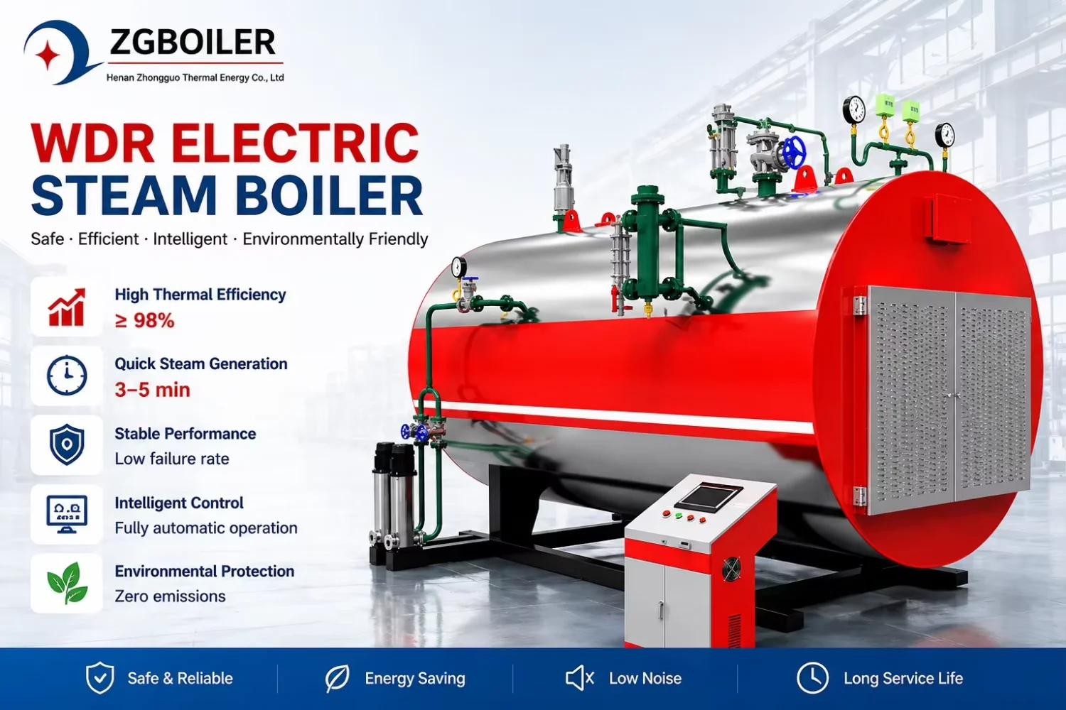 Steam Boiler, WDR, 100-2880KW, 98%, PLC - detail 2