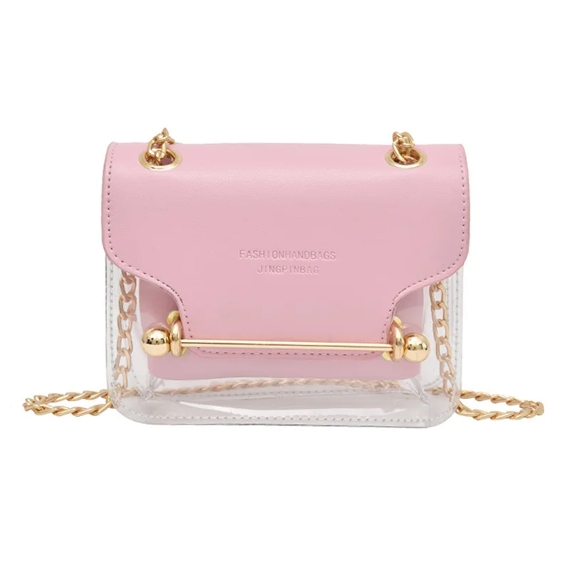 

Fashion Spring and Summer new transparent plastic female chain one shoulder bag ladies