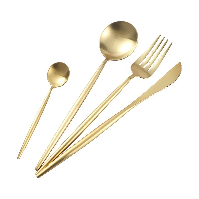 

4 pcs Gold Dinnerware Set Stainless Steel Cutlery Set Mirror Silverware Knife Fork Spoon Tableware Flatware Set Dishwasher Safe