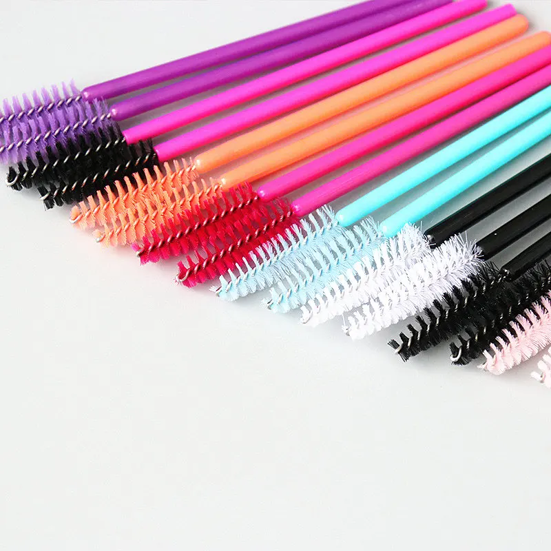 

plastic eyelash brush mascara wand multicolor lash brush coloful brow comb eyelash extension false strip eyelashes with box