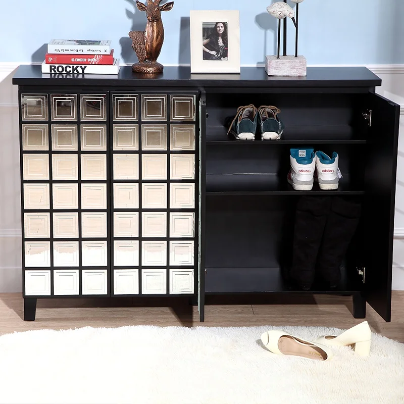 
High gloss french style painted shoe storage living decor cabinet 