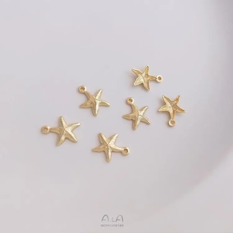 

14k Gold Plated Diy Handmade Alloy Jewelry Light Gold Personalized Starfish Accessories Starfish Pendant