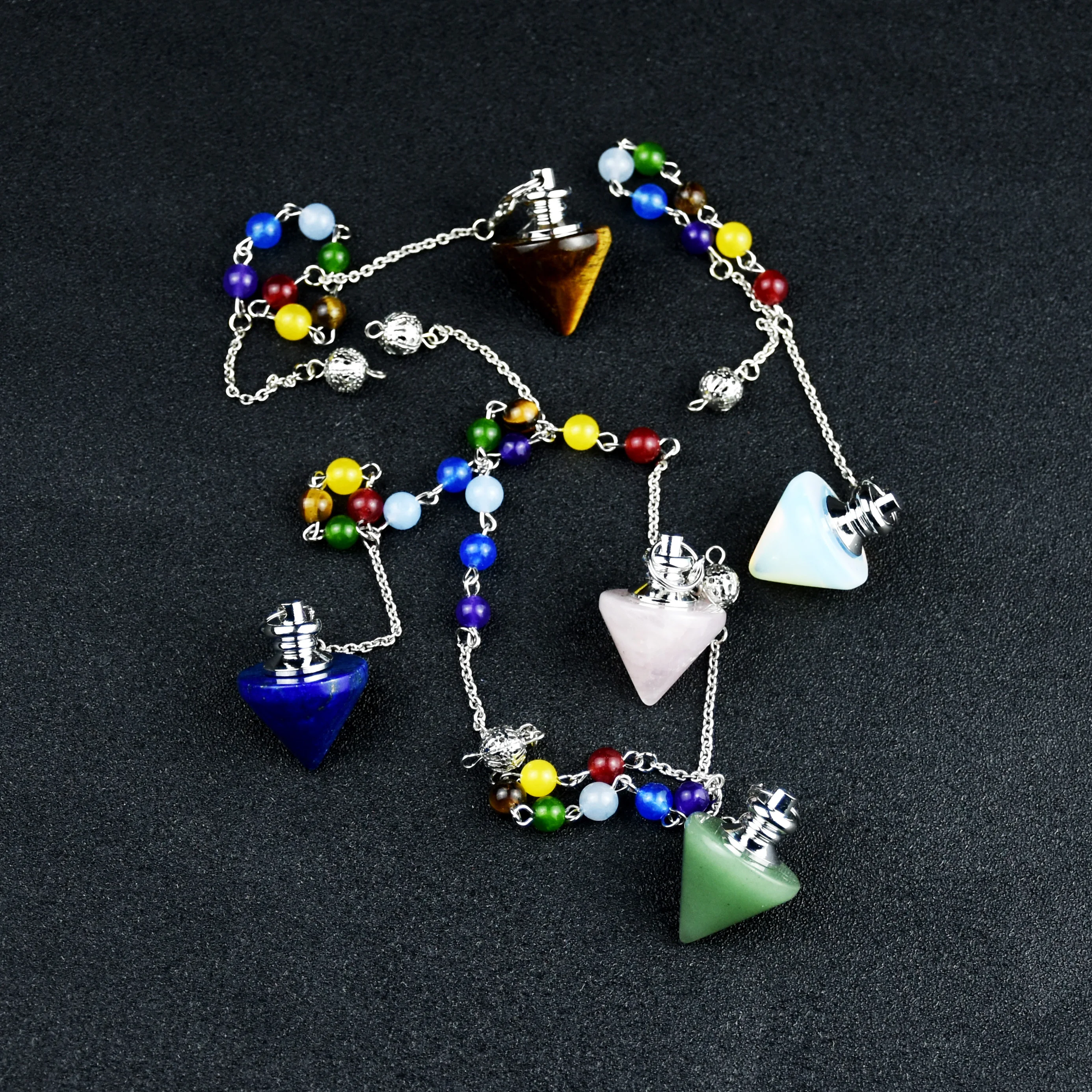 

Hot Sale Natural Healing Stone Crystal Charm Bracelets Reiki Chakra Crystal Pendants, Various color