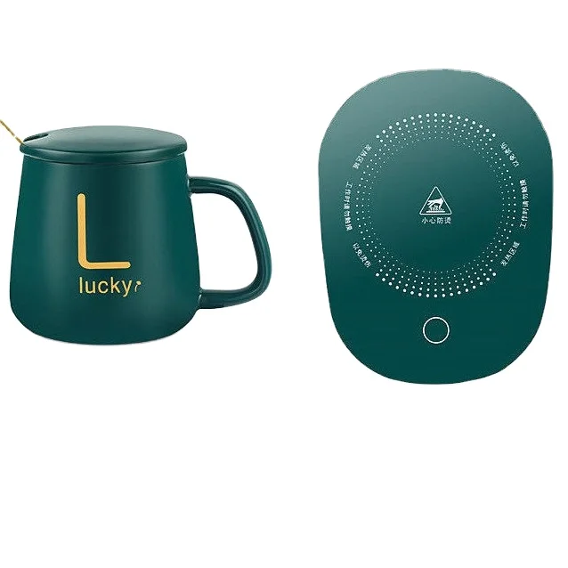

Coaster Constant Temperature Coaster Mat OEM Customized Heating Coaster Cup Electric Warmer Keep Warm Heat Cup Mat, Drop white, drop green