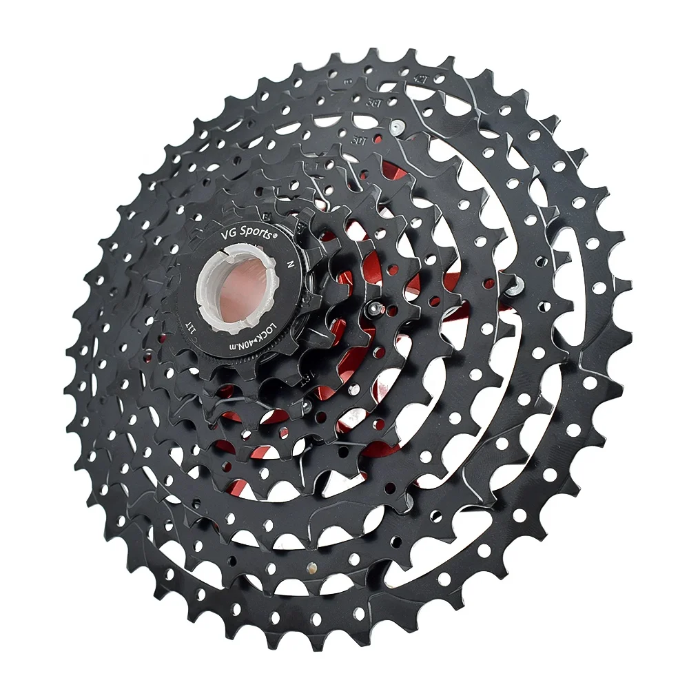 

VG Sports 8 Speed 11-42T Black Bicycle Cassette Freewheel for MTB Mountain Bike Parts, Silver,gold,black