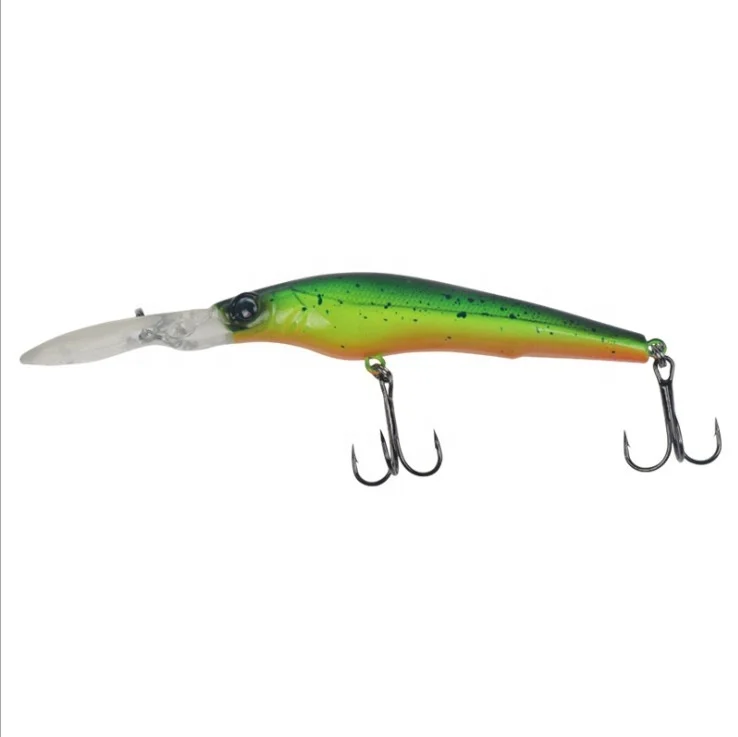 

13cm12g long mouth diving slow sinking vibration bionic fishing minnow bait for light sea fishing bass hard bait, Green